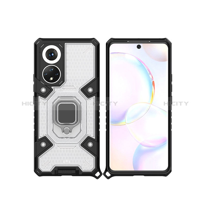 Coque Contour Silicone et Plastique Housse Etui Mat avec Magnetique Support Bague Anneau KC3 pour Huawei Nova 9 Plus