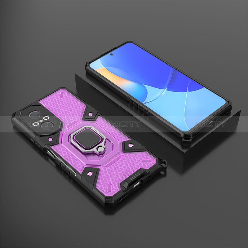 Coque Contour Silicone et Plastique Housse Etui Mat avec Magnetique Support Bague Anneau KC3 pour Huawei Nova 9 SE Plus