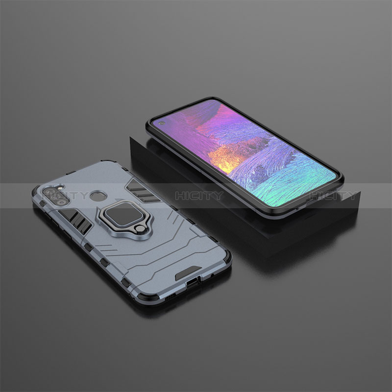 Coque Contour Silicone et Plastique Housse Etui Mat avec Magnetique Support Bague Anneau KC3 pour Samsung Galaxy A11 Plus