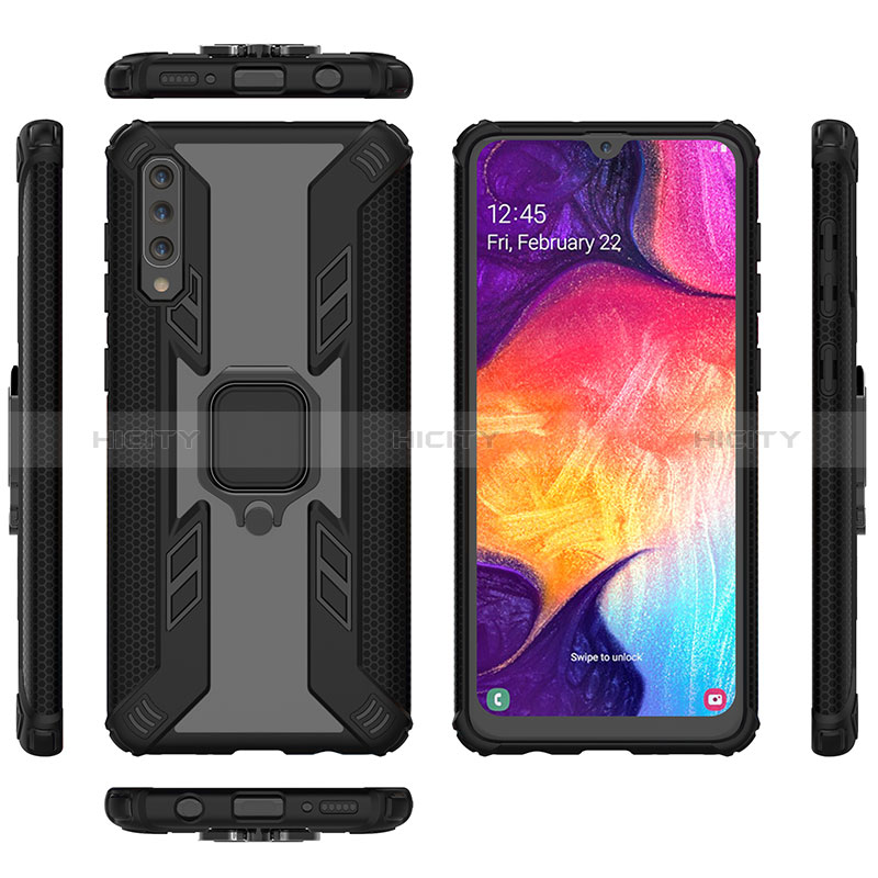 Coque Contour Silicone et Plastique Housse Etui Mat avec Magnetique Support Bague Anneau KC3 pour Samsung Galaxy A30S Plus