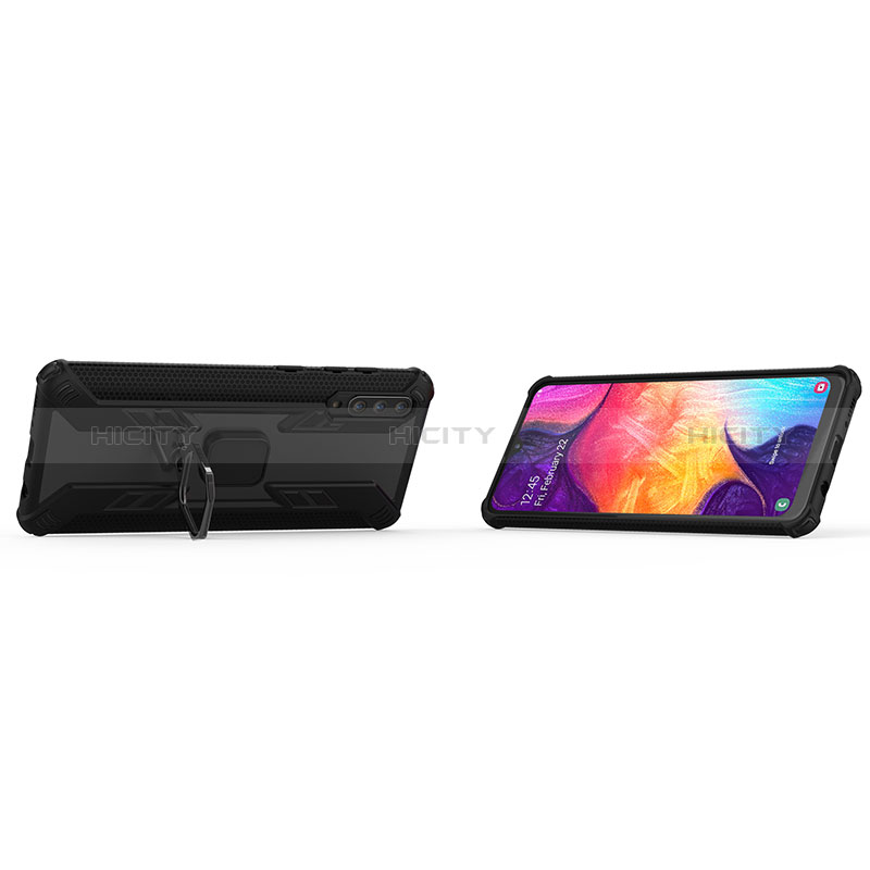 Coque Contour Silicone et Plastique Housse Etui Mat avec Magnetique Support Bague Anneau KC3 pour Samsung Galaxy A30S Plus