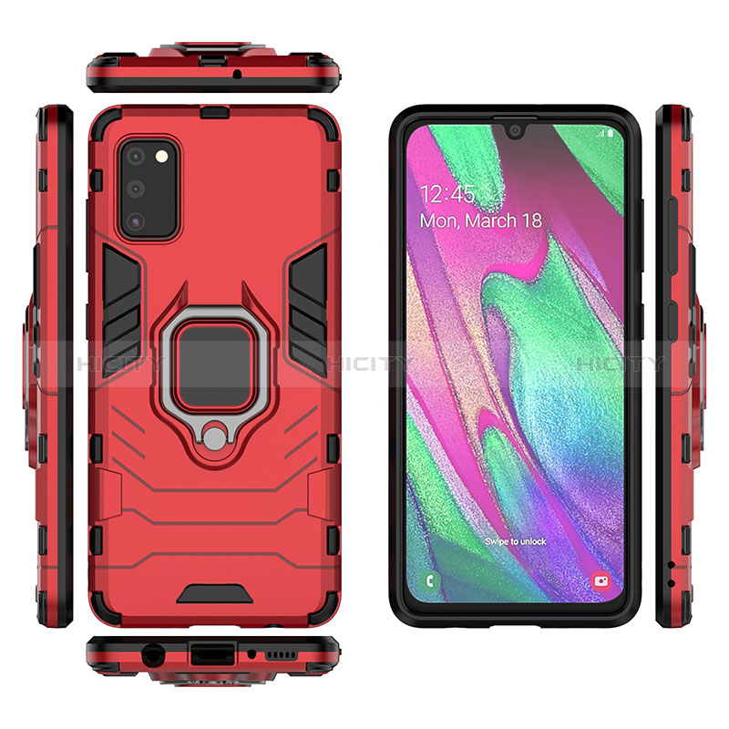 Coque Contour Silicone et Plastique Housse Etui Mat avec Magnetique Support Bague Anneau KC3 pour Samsung Galaxy A41 Plus