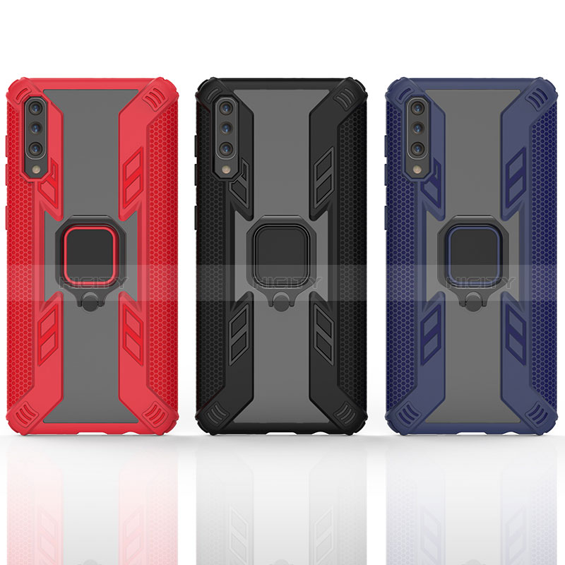 Coque Contour Silicone et Plastique Housse Etui Mat avec Magnetique Support Bague Anneau KC3 pour Samsung Galaxy A50 Plus