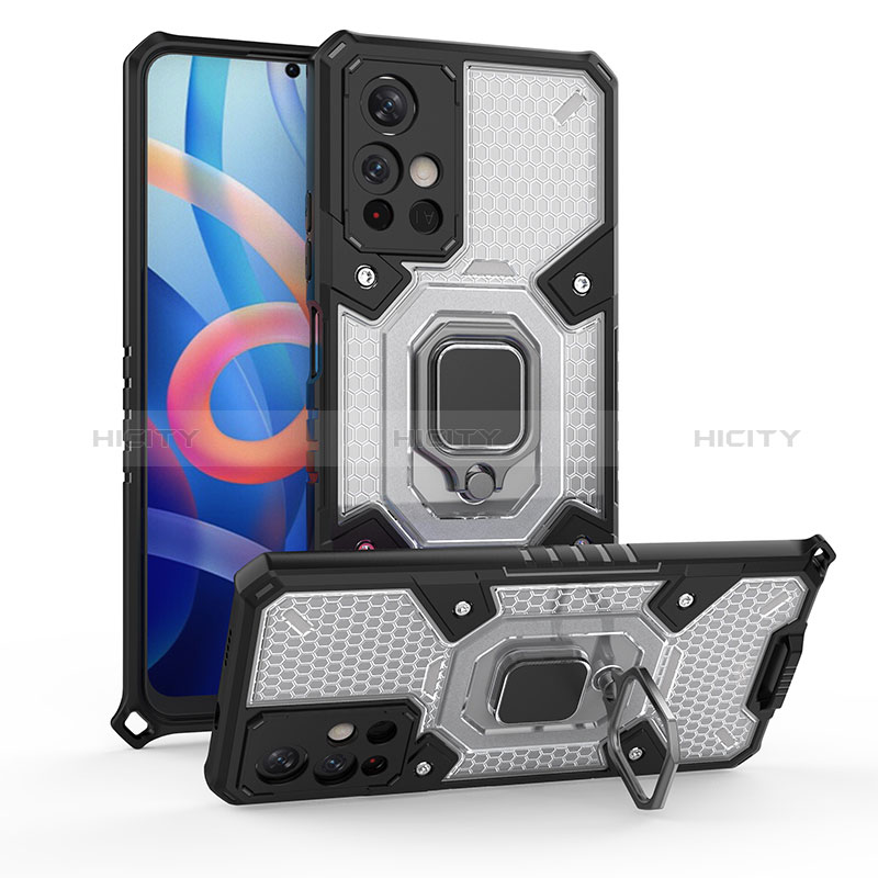 Coque Contour Silicone et Plastique Housse Etui Mat avec Magnetique Support Bague Anneau KC3 pour Xiaomi Poco M4 Pro 5G Plus