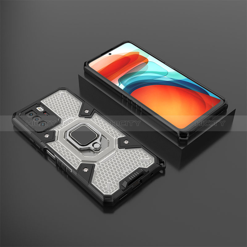 Coque Contour Silicone et Plastique Housse Etui Mat avec Magnetique Support Bague Anneau KC3 pour Xiaomi Poco X3 GT 5G Noir Plus