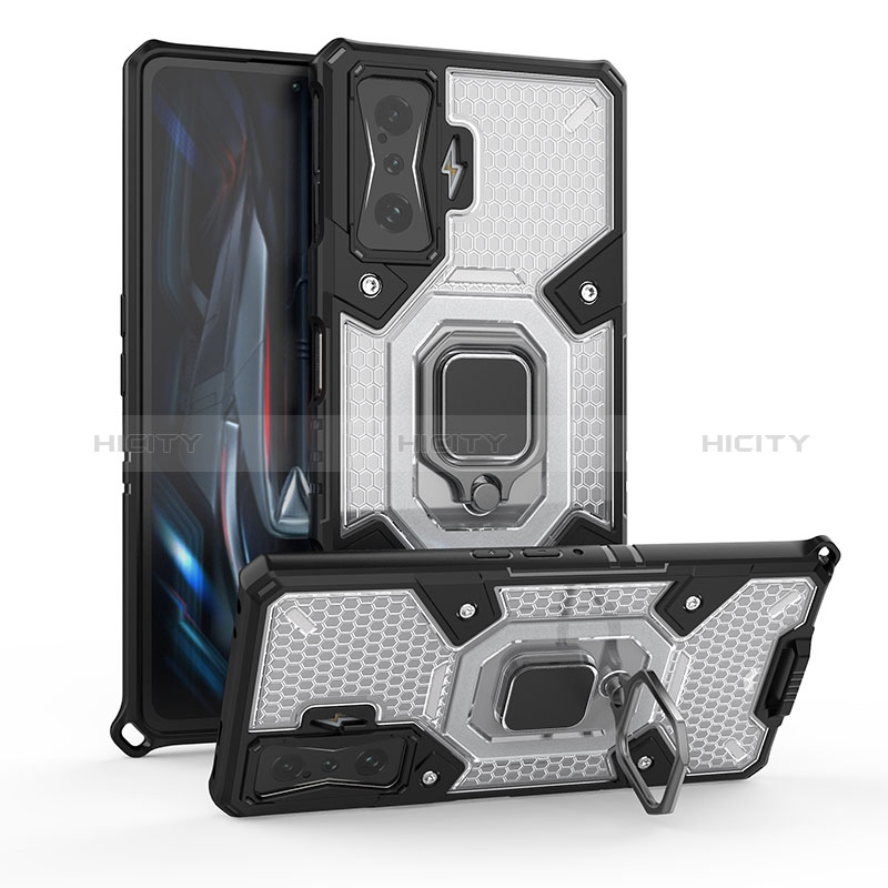 Coque Contour Silicone et Plastique Housse Etui Mat avec Magnetique Support Bague Anneau KC3 pour Xiaomi Redmi K50 Gaming AMG F1 5G Plus