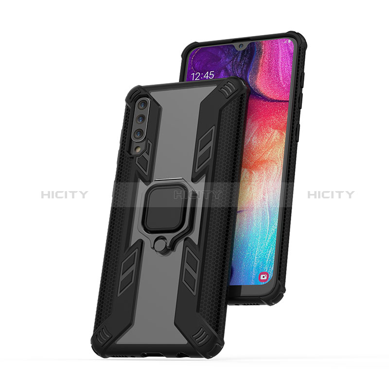 Coque Contour Silicone et Plastique Housse Etui Mat avec Magnetique Support Bague Anneau KC4 pour Samsung Galaxy A30S Plus