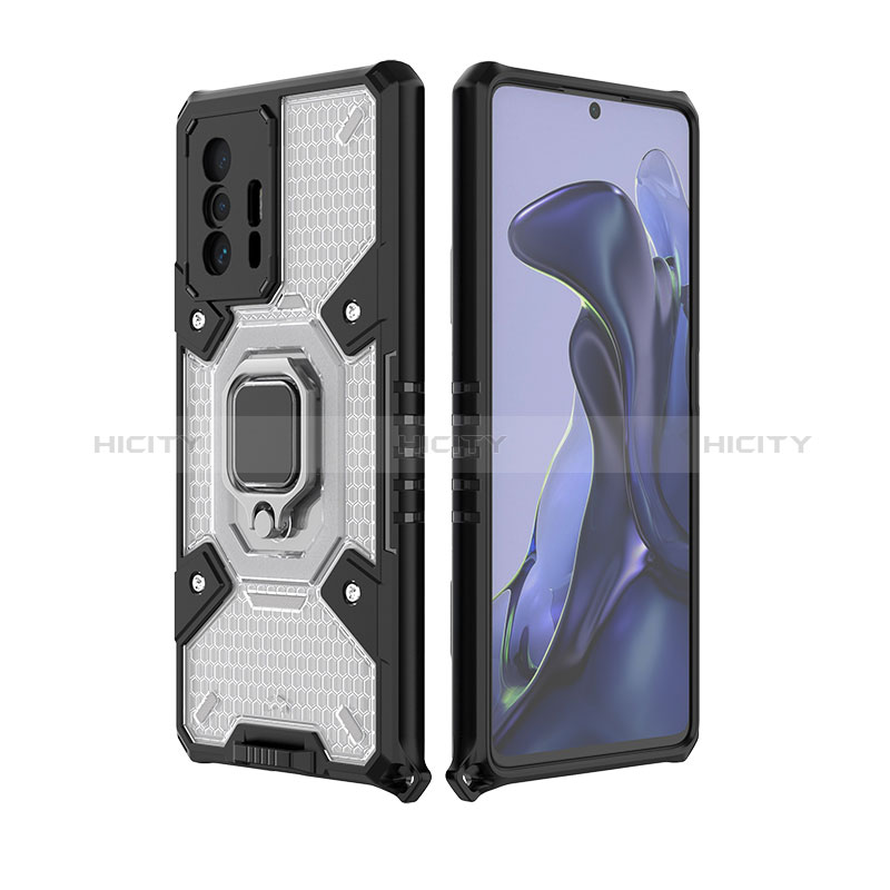 Coque Contour Silicone et Plastique Housse Etui Mat avec Magnetique Support Bague Anneau KC4 pour Xiaomi Mi 11T 5G Plus