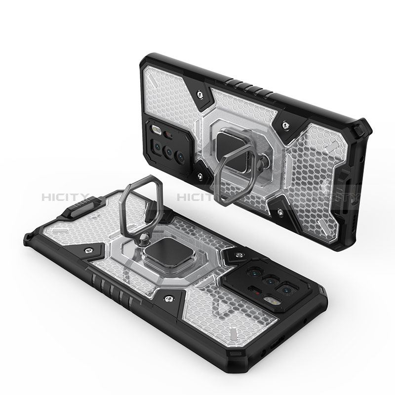 Coque Contour Silicone et Plastique Housse Etui Mat avec Magnetique Support Bague Anneau KC4 pour Xiaomi Poco X3 GT 5G Plus