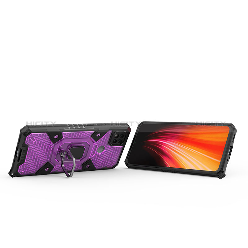 Coque Contour Silicone et Plastique Housse Etui Mat avec Magnetique Support Bague Anneau KC4 pour Xiaomi Redmi 9 India Plus