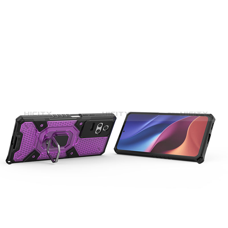 Coque Contour Silicone et Plastique Housse Etui Mat avec Magnetique Support Bague Anneau KC4 pour Xiaomi Redmi K50 5G Plus