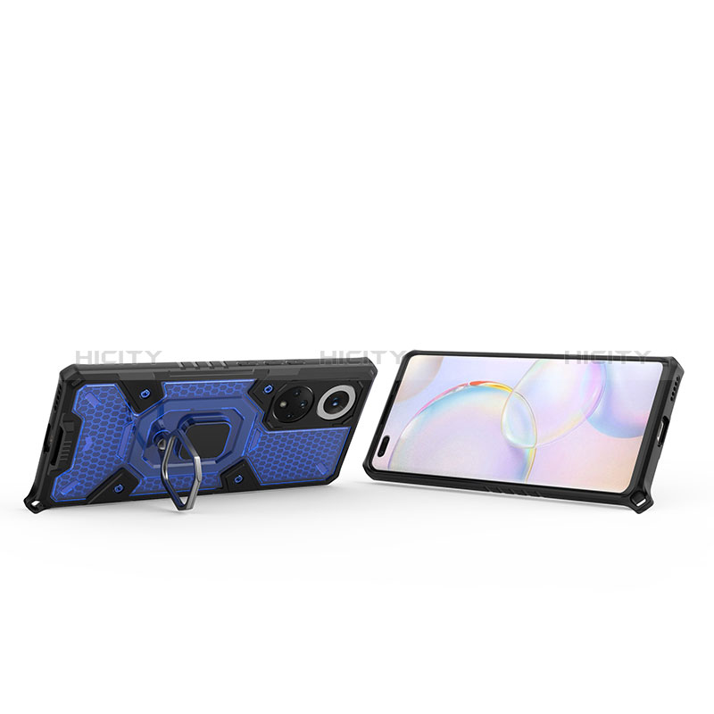 Coque Contour Silicone et Plastique Housse Etui Mat avec Magnetique Support Bague Anneau KC5 pour Huawei Nova 9 Pro Plus