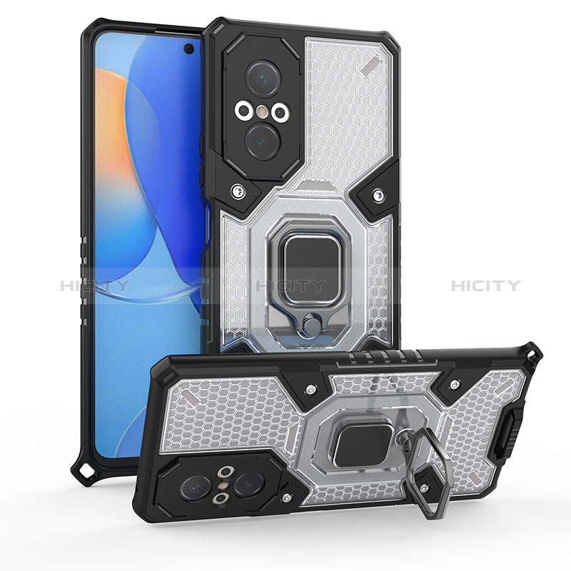 Coque Contour Silicone et Plastique Housse Etui Mat avec Magnetique Support Bague Anneau KC5 pour Huawei Nova 9 SE Plus