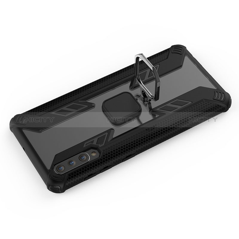 Coque Contour Silicone et Plastique Housse Etui Mat avec Magnetique Support Bague Anneau KC6 pour Samsung Galaxy A50S Plus