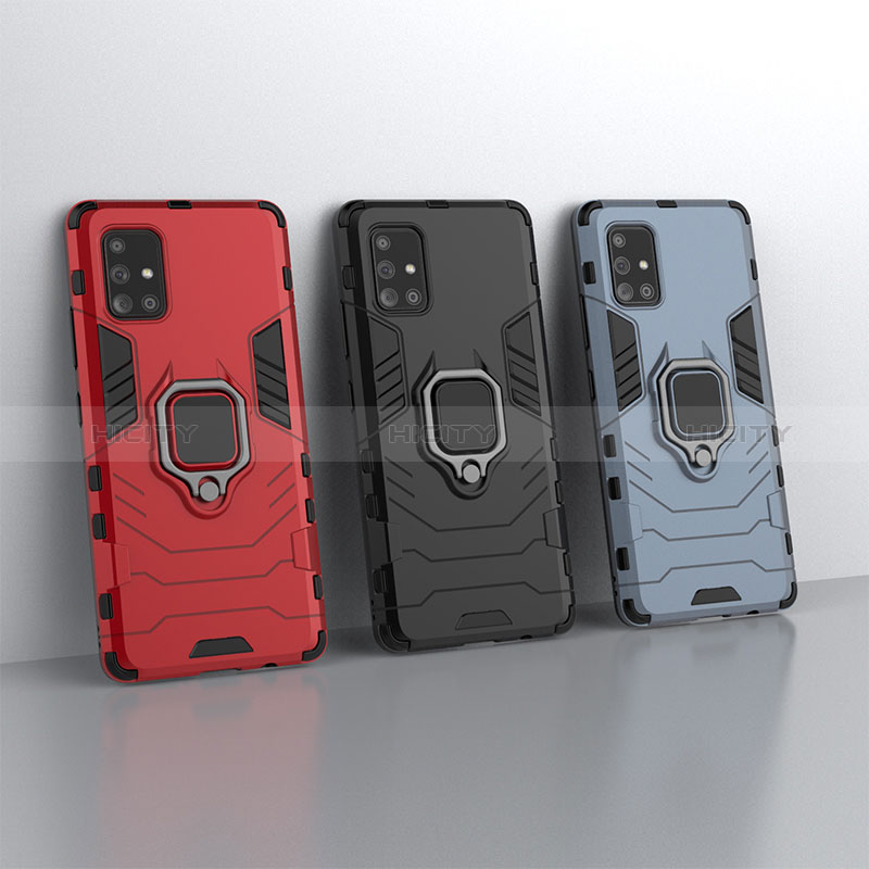 Coque Contour Silicone et Plastique Housse Etui Mat avec Magnetique Support Bague Anneau KC6 pour Samsung Galaxy A71 4G A715 Plus