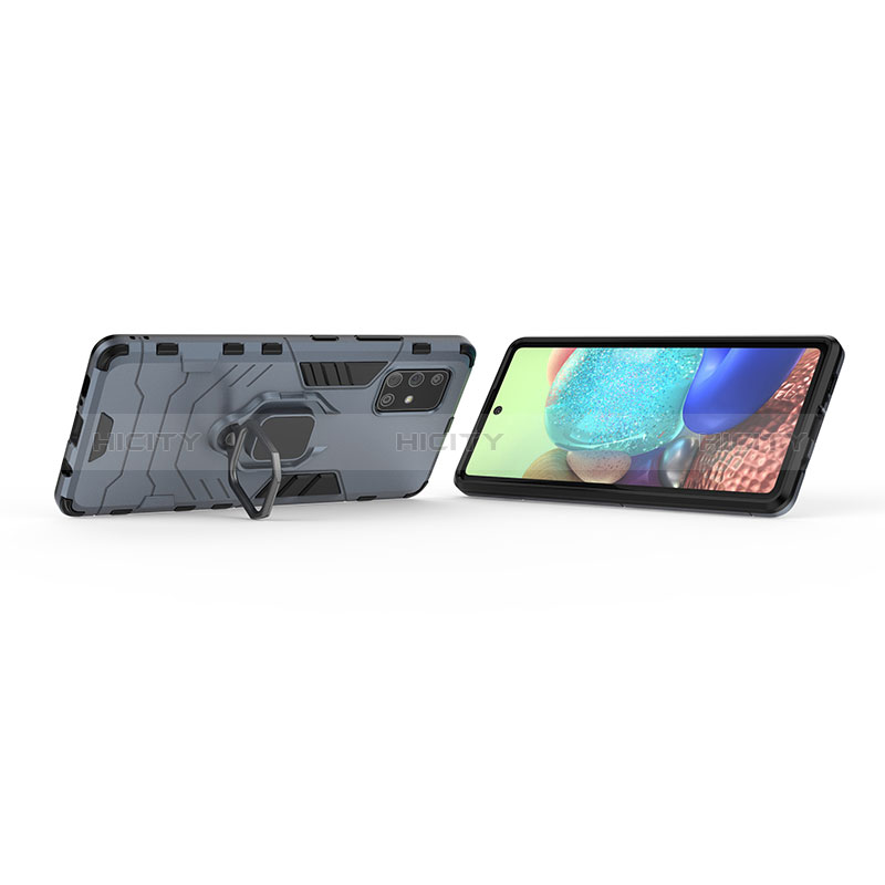 Coque Contour Silicone et Plastique Housse Etui Mat avec Magnetique Support Bague Anneau KC6 pour Samsung Galaxy A71 4G A715 Plus