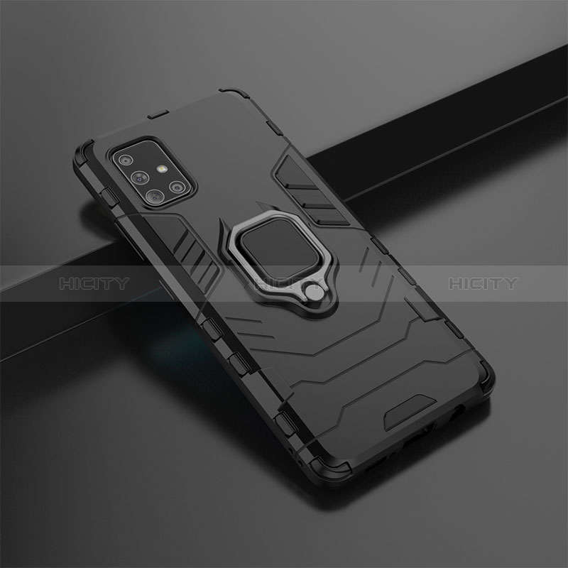 Coque Contour Silicone et Plastique Housse Etui Mat avec Magnetique Support Bague Anneau KC6 pour Samsung Galaxy A71 4G A715 Plus