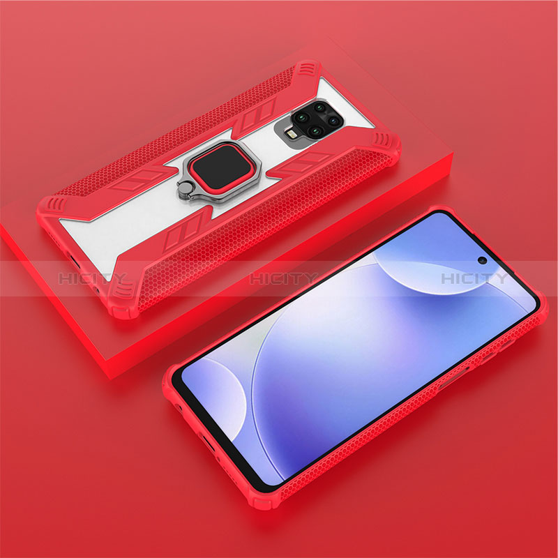 Coque Contour Silicone et Plastique Housse Etui Mat avec Magnetique Support Bague Anneau KC6 pour Xiaomi Poco M2 Pro Plus