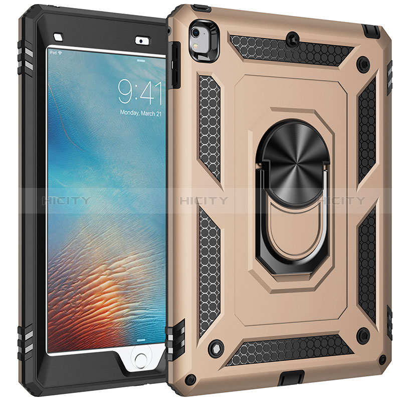 Coque Contour Silicone et Plastique Housse Etui Mat avec Magnetique Support Bague Anneau MQ1 pour Apple iPad Air Or Plus