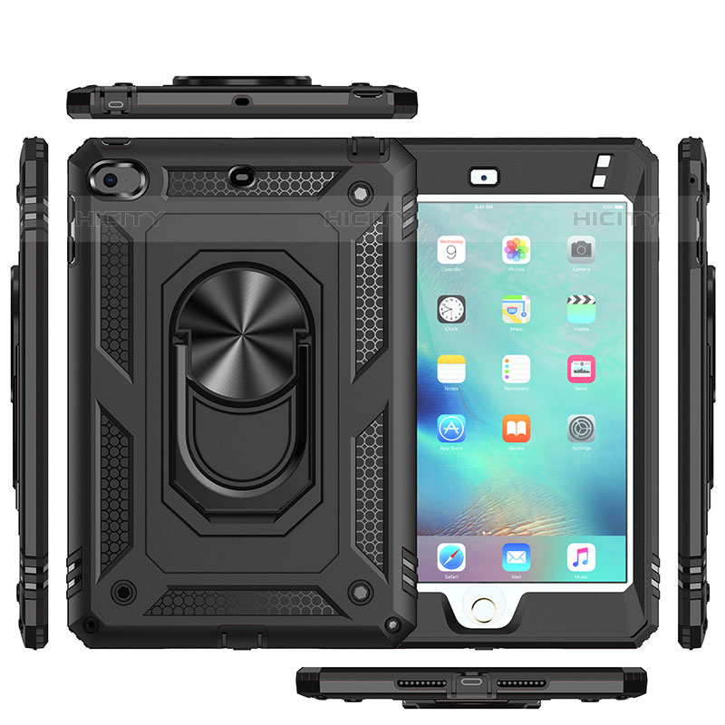 Coque Contour Silicone et Plastique Housse Etui Mat avec Magnetique Support Bague Anneau MQ1 pour Apple iPad Mini 5 (2019) Plus