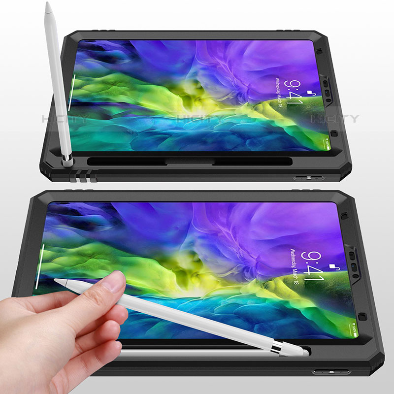 Coque Contour Silicone et Plastique Housse Etui Mat avec Magnetique Support Bague Anneau MQ1 pour Apple iPad Pro 11 (2021) Plus