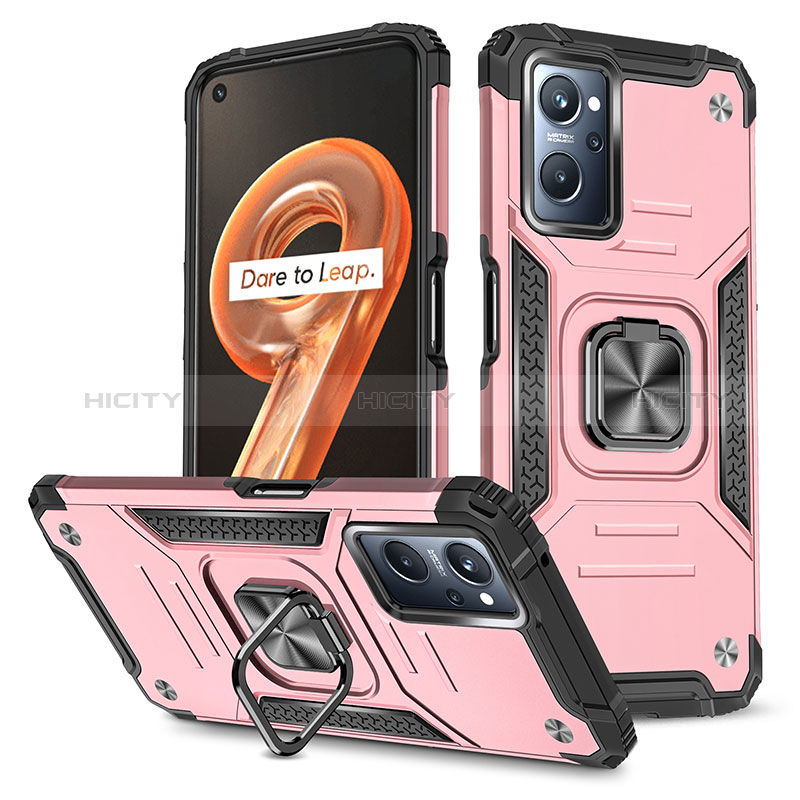 Coque Contour Silicone et Plastique Housse Etui Mat avec Magnetique Support Bague Anneau MQ1 pour Oppo A96 4G Plus