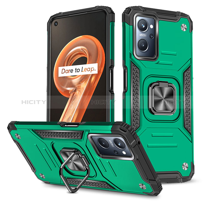 Coque Contour Silicone et Plastique Housse Etui Mat avec Magnetique Support Bague Anneau MQ1 pour Oppo K10 4G Vert Nuit Plus