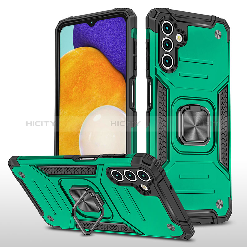 Coque Contour Silicone et Plastique Housse Etui Mat avec Magnetique Support Bague Anneau MQ1 pour Samsung Galaxy A04s Vert Nuit Plus