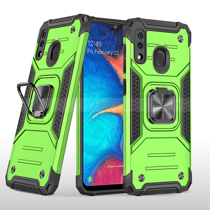 Coque Contour Silicone et Plastique Housse Etui Mat avec Magnetique Support Bague Anneau MQ1 pour Samsung Galaxy A20 Plus