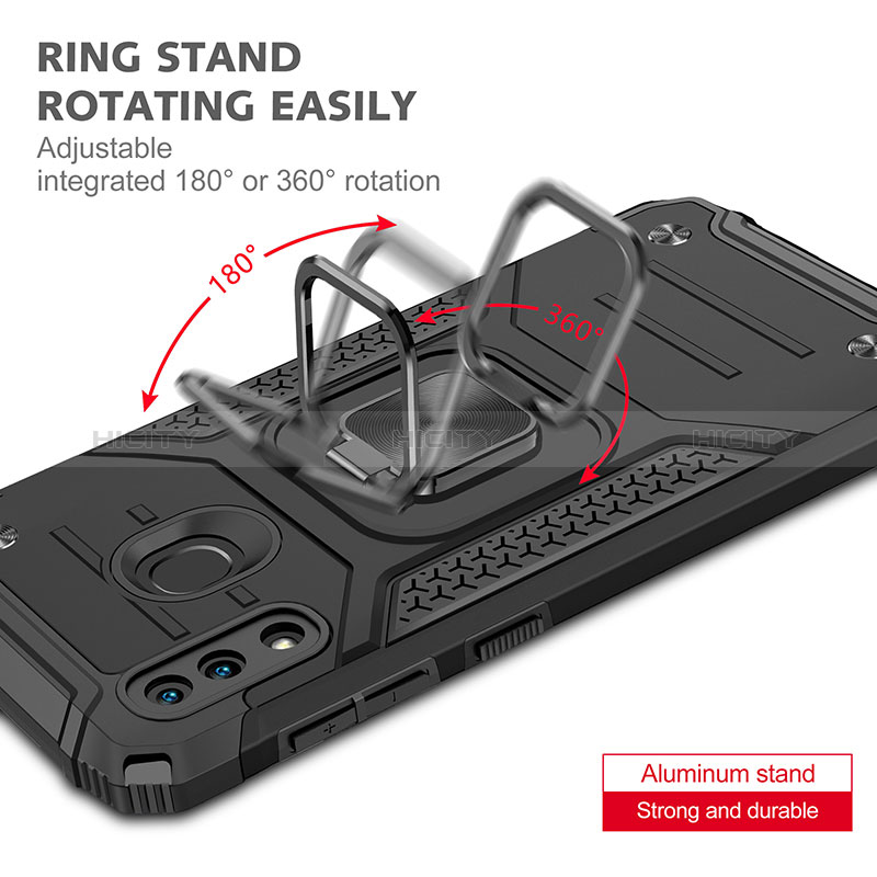 Coque Contour Silicone et Plastique Housse Etui Mat avec Magnetique Support Bague Anneau MQ1 pour Samsung Galaxy A30 Plus