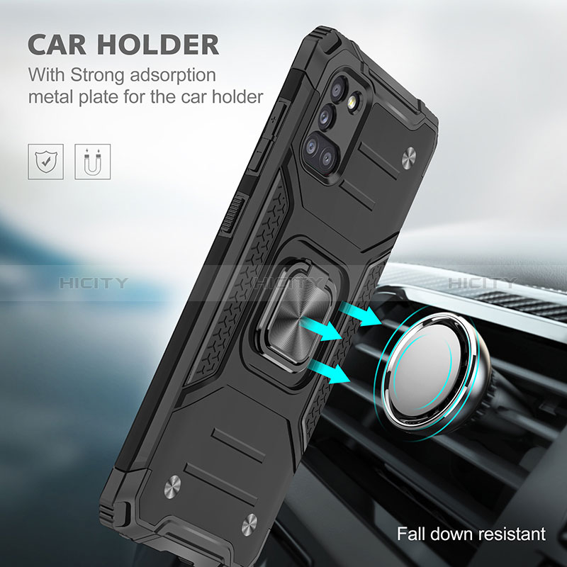 Coque Contour Silicone et Plastique Housse Etui Mat avec Magnetique Support Bague Anneau MQ1 pour Samsung Galaxy A31 Plus