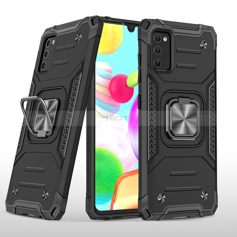 Coque Contour Silicone et Plastique Housse Etui Mat avec Magnetique Support Bague Anneau MQ1 pour Samsung Galaxy A41 Plus