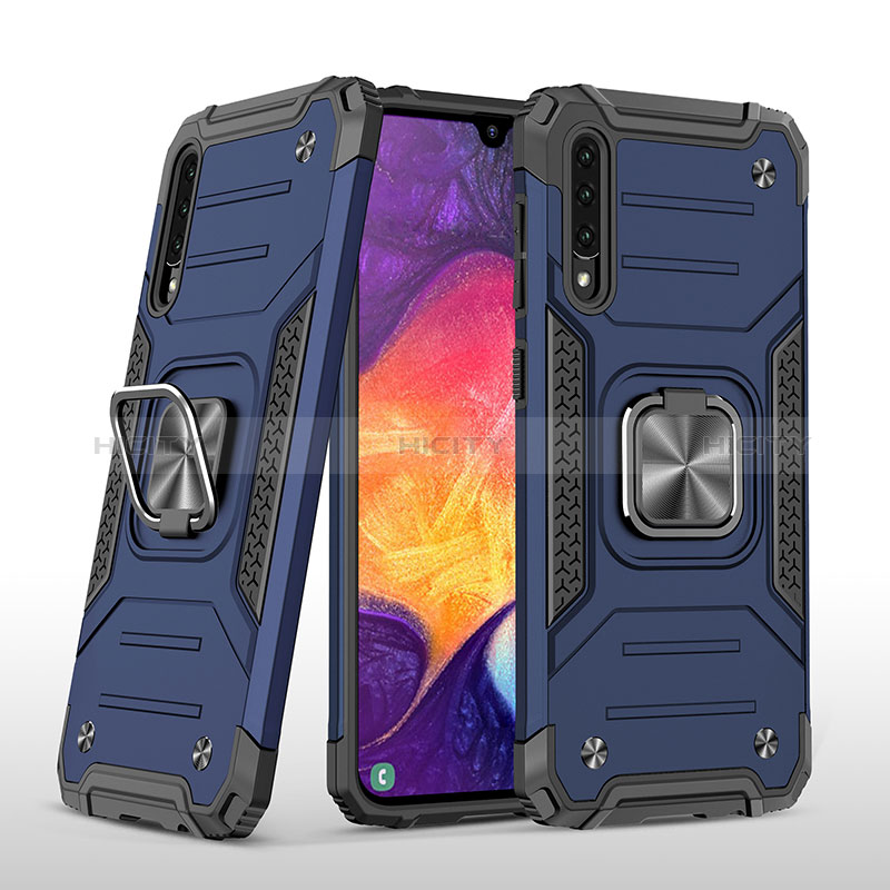 Coque Contour Silicone et Plastique Housse Etui Mat avec Magnetique Support Bague Anneau MQ1 pour Samsung Galaxy A50 Plus