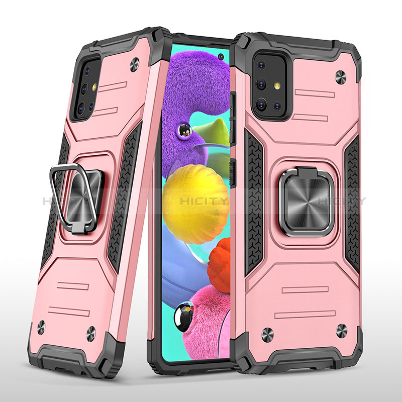 Coque Contour Silicone et Plastique Housse Etui Mat avec Magnetique Support Bague Anneau MQ1 pour Samsung Galaxy A51 5G Plus