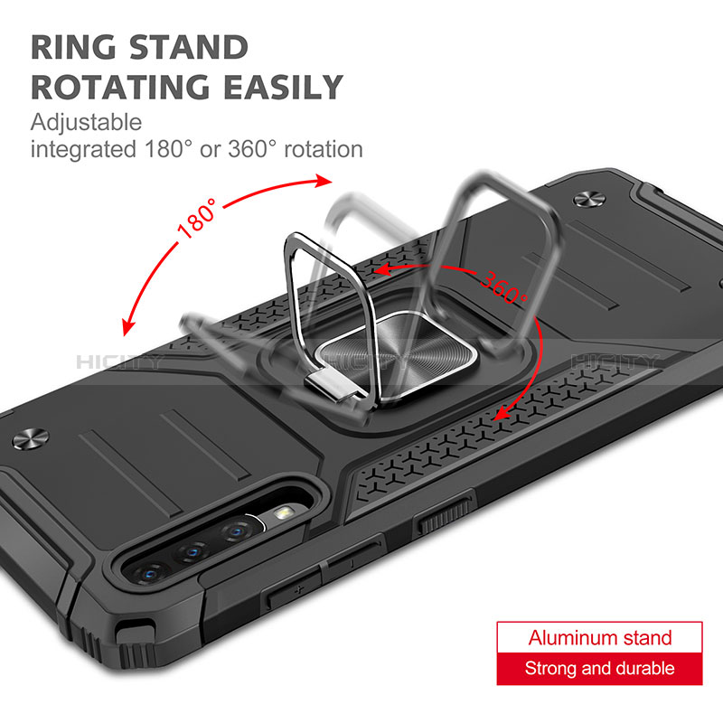 Coque Contour Silicone et Plastique Housse Etui Mat avec Magnetique Support Bague Anneau MQ1 pour Samsung Galaxy A70 Plus