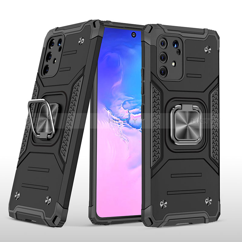 Coque Contour Silicone et Plastique Housse Etui Mat avec Magnetique Support Bague Anneau MQ1 pour Samsung Galaxy A91 Plus