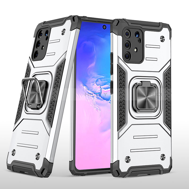 Coque Contour Silicone et Plastique Housse Etui Mat avec Magnetique Support Bague Anneau MQ1 pour Samsung Galaxy A91 Plus