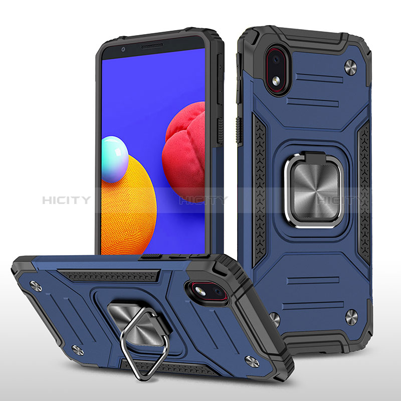 Coque Contour Silicone et Plastique Housse Etui Mat avec Magnetique Support Bague Anneau MQ1 pour Samsung Galaxy M01 Core Plus