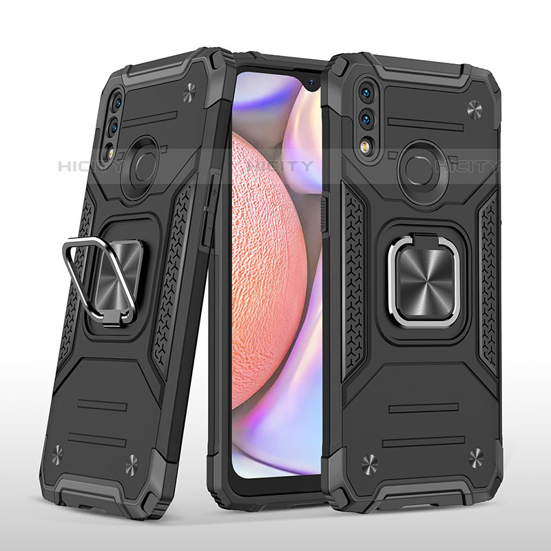 Coque Contour Silicone et Plastique Housse Etui Mat avec Magnetique Support Bague Anneau MQ1 pour Samsung Galaxy M01s Noir Plus