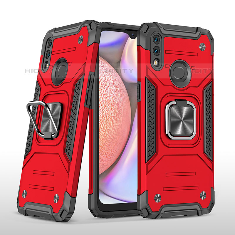 Coque Contour Silicone et Plastique Housse Etui Mat avec Magnetique Support Bague Anneau MQ1 pour Samsung Galaxy M01s Rouge Plus