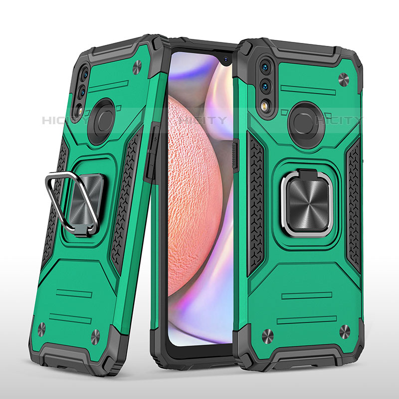 Coque Contour Silicone et Plastique Housse Etui Mat avec Magnetique Support Bague Anneau MQ1 pour Samsung Galaxy M01s Vert Nuit Plus