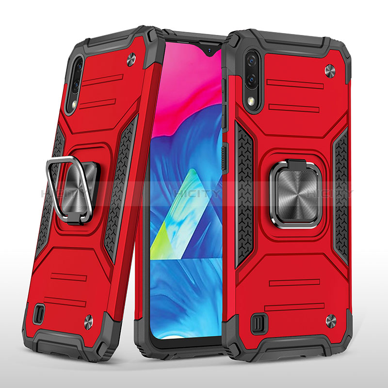 Coque Contour Silicone et Plastique Housse Etui Mat avec Magnetique Support Bague Anneau MQ1 pour Samsung Galaxy M10 Plus