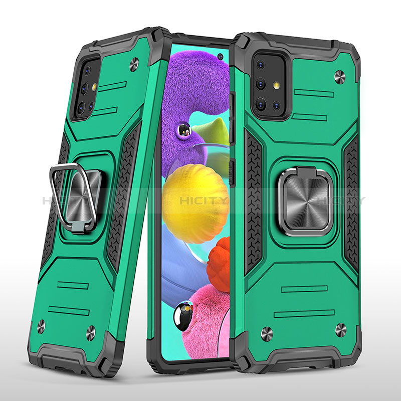 Coque Contour Silicone et Plastique Housse Etui Mat avec Magnetique Support Bague Anneau MQ1 pour Samsung Galaxy M40S Vert Nuit Plus