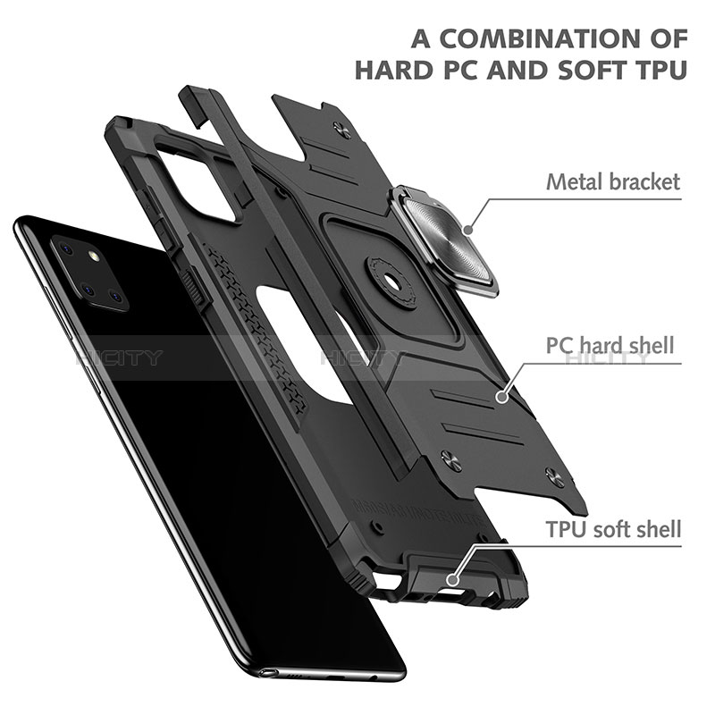 Coque Contour Silicone et Plastique Housse Etui Mat avec Magnetique Support Bague Anneau MQ1 pour Samsung Galaxy M60s Plus