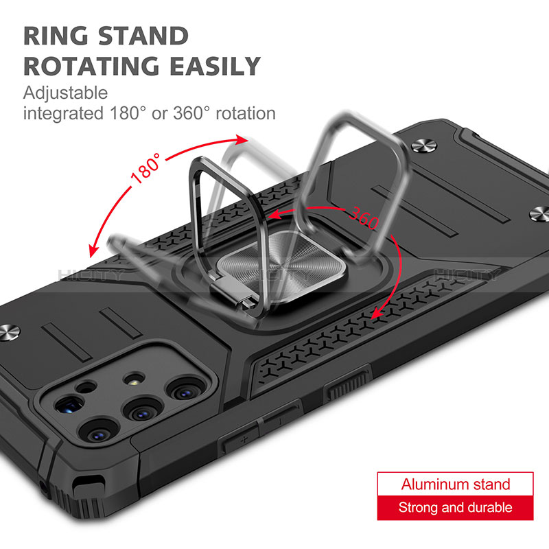 Coque Contour Silicone et Plastique Housse Etui Mat avec Magnetique Support Bague Anneau MQ1 pour Samsung Galaxy M80S Plus