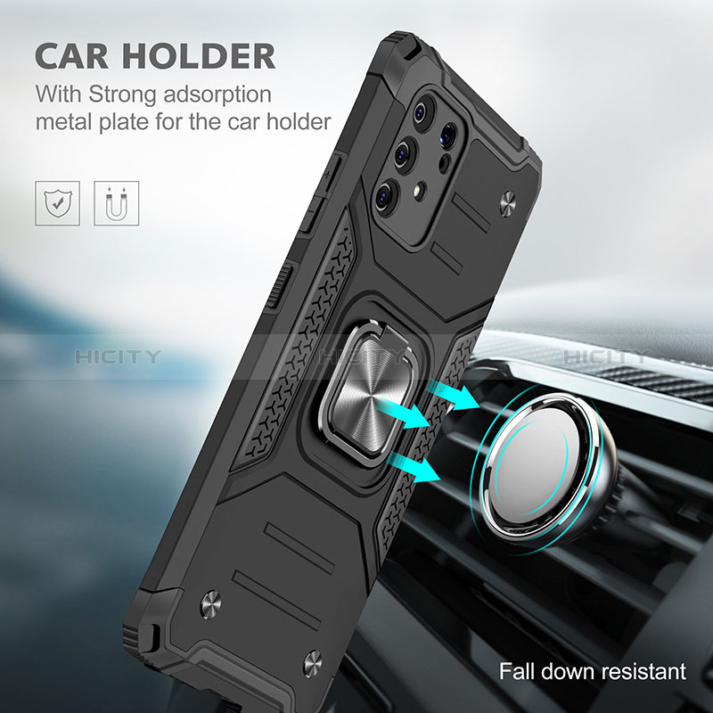 Coque Contour Silicone et Plastique Housse Etui Mat avec Magnetique Support Bague Anneau MQ1 pour Samsung Galaxy M80S Plus