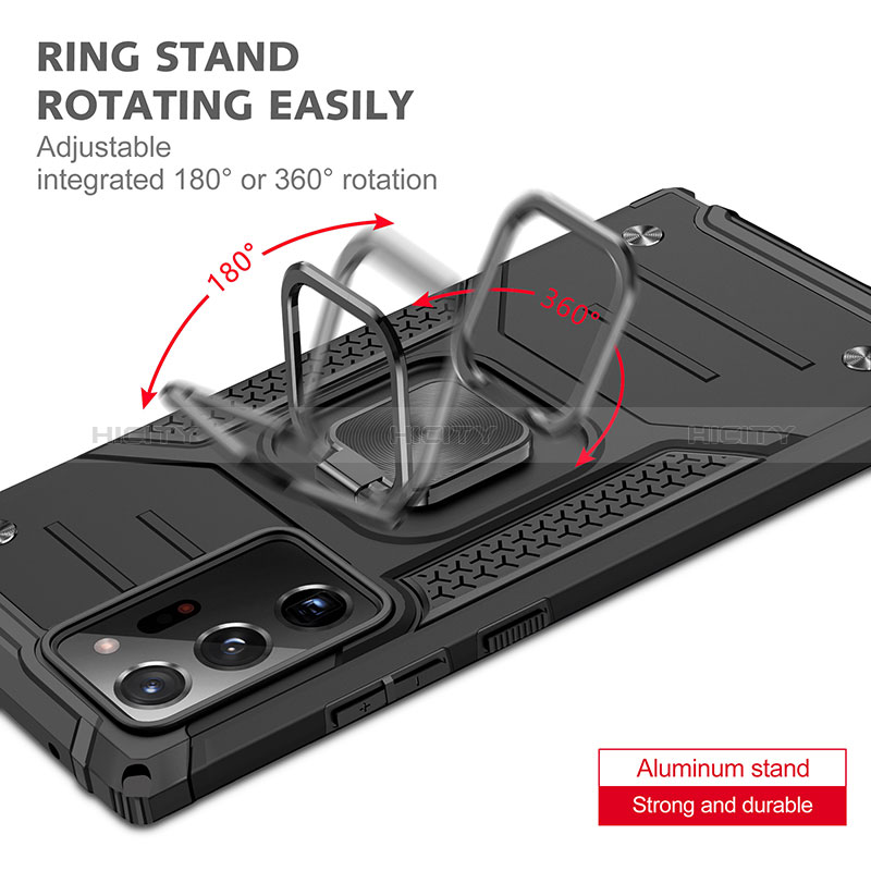 Coque Contour Silicone et Plastique Housse Etui Mat avec Magnetique Support Bague Anneau MQ1 pour Samsung Galaxy Note 20 Ultra 5G Plus