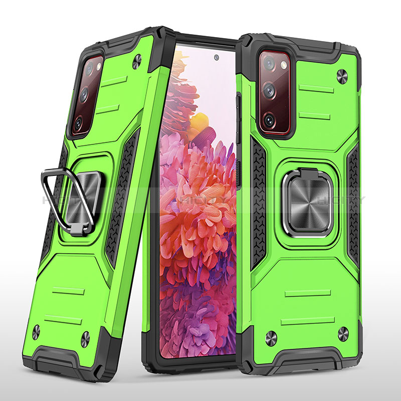 Coque Contour Silicone et Plastique Housse Etui Mat avec Magnetique Support Bague Anneau MQ1 pour Samsung Galaxy S20 Lite 5G Vert Plus