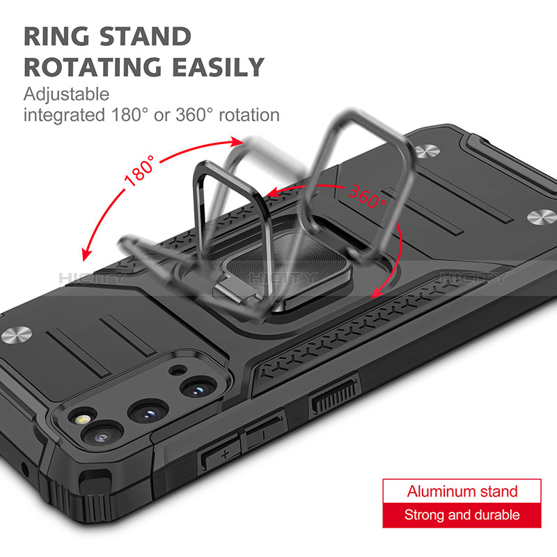 Coque Contour Silicone et Plastique Housse Etui Mat avec Magnetique Support Bague Anneau MQ1 pour Samsung Galaxy S20 Plus