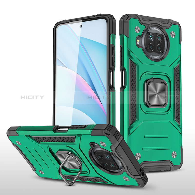 Coque Contour Silicone et Plastique Housse Etui Mat avec Magnetique Support Bague Anneau MQ1 pour Xiaomi Mi 10i 5G Vert Nuit Plus